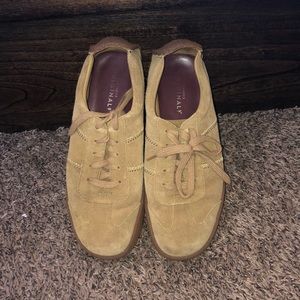 Mustard suede sneakers